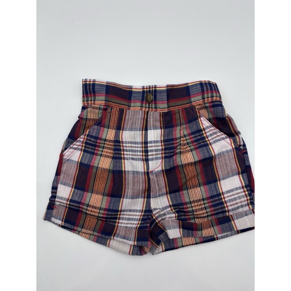 VINTAGE 70s PLAID SHORTS HEALTH TEX BOYS Size Not Known Tag Removed Boys Mustard